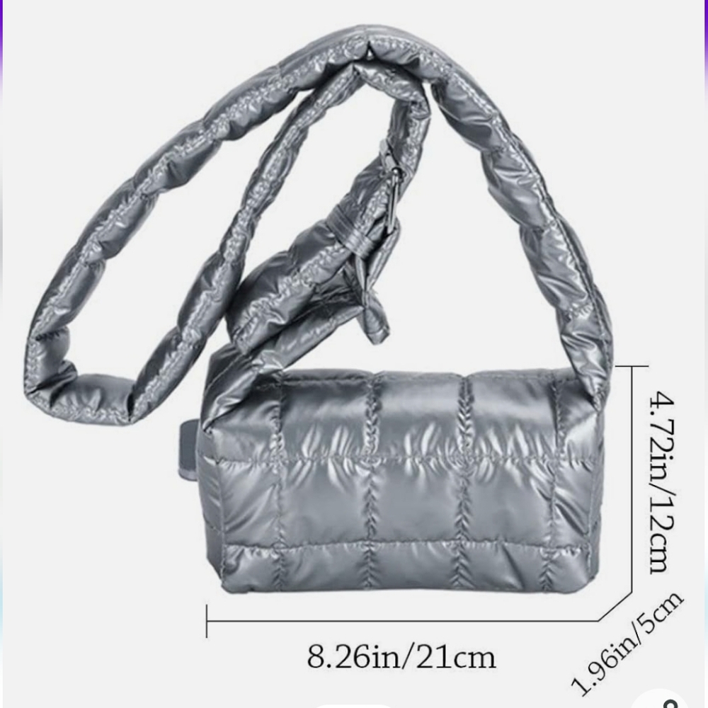 Brand new silver puffer purse bag - Picture 4 of 4
